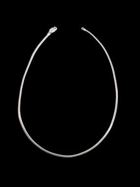 925 Sterling Silver 4mm Omega Chain 17.25" Long Necklace